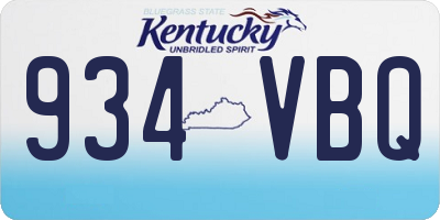 KY license plate 934VBQ