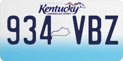 KY license plate 934VBZ