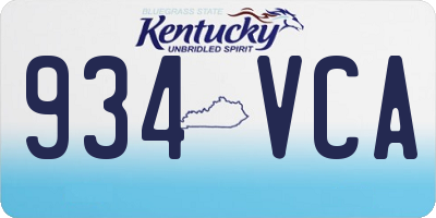 KY license plate 934VCA