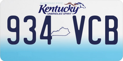 KY license plate 934VCB