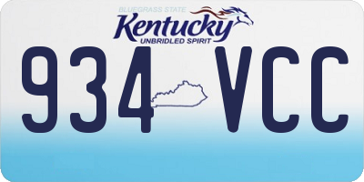 KY license plate 934VCC