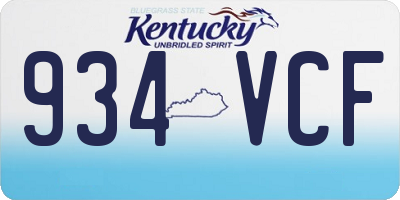 KY license plate 934VCF