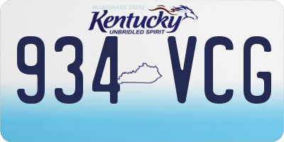 KY license plate 934VCG