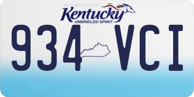 KY license plate 934VCI