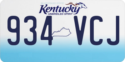 KY license plate 934VCJ