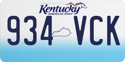KY license plate 934VCK