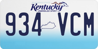 KY license plate 934VCM