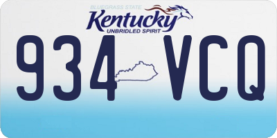 KY license plate 934VCQ