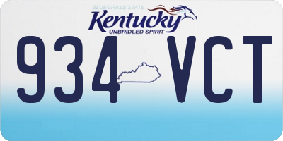 KY license plate 934VCT