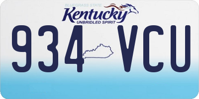 KY license plate 934VCU