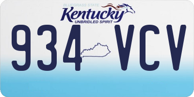 KY license plate 934VCV