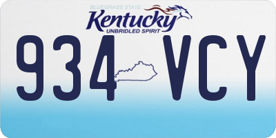 KY license plate 934VCY