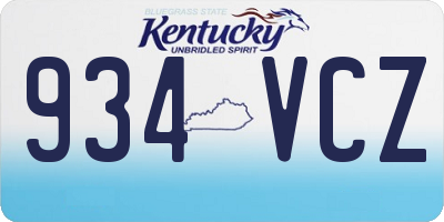 KY license plate 934VCZ