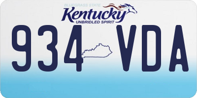 KY license plate 934VDA