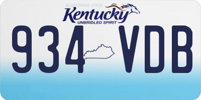 KY license plate 934VDB