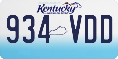 KY license plate 934VDD