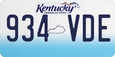 KY license plate 934VDE