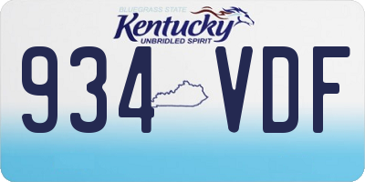 KY license plate 934VDF