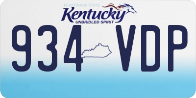 KY license plate 934VDP