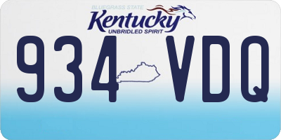 KY license plate 934VDQ