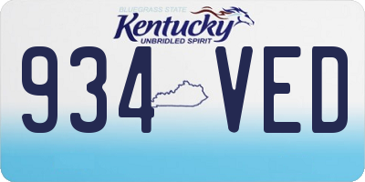 KY license plate 934VED