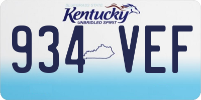 KY license plate 934VEF
