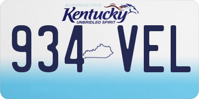 KY license plate 934VEL