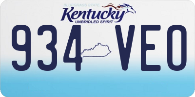 KY license plate 934VEO