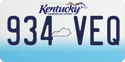 KY license plate 934VEQ