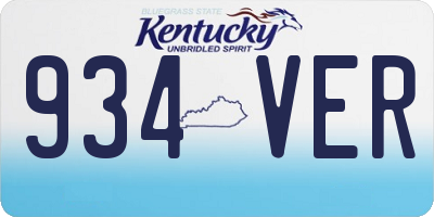 KY license plate 934VER