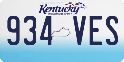 KY license plate 934VES