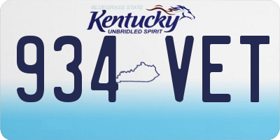 KY license plate 934VET