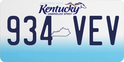 KY license plate 934VEV