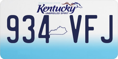 KY license plate 934VFJ