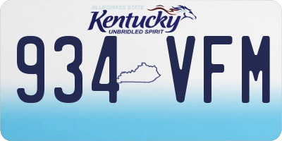 KY license plate 934VFM