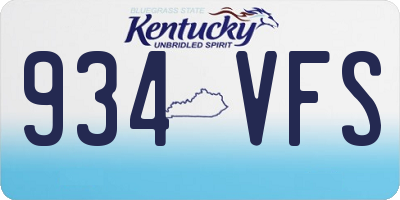 KY license plate 934VFS