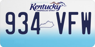 KY license plate 934VFW