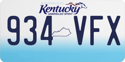 KY license plate 934VFX