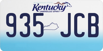 KY license plate 935JCB