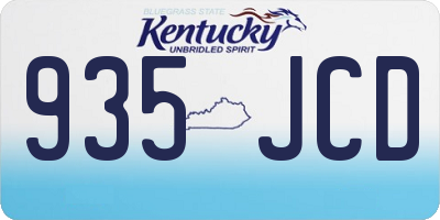 KY license plate 935JCD