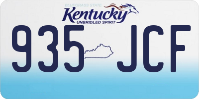 KY license plate 935JCF