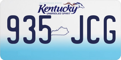 KY license plate 935JCG