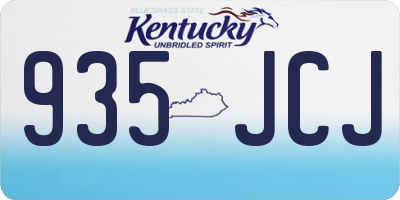 KY license plate 935JCJ