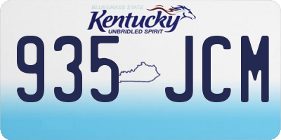 KY license plate 935JCM