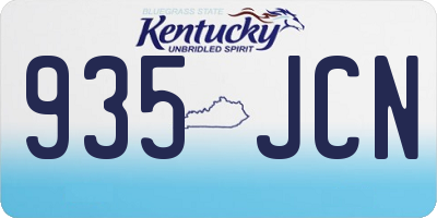 KY license plate 935JCN