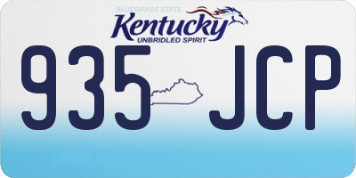 KY license plate 935JCP