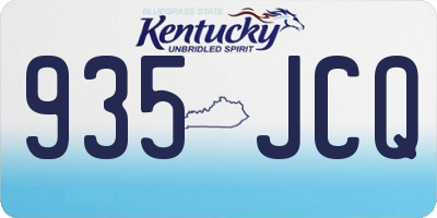 KY license plate 935JCQ