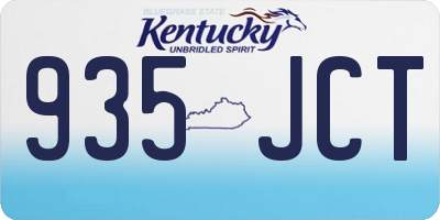 KY license plate 935JCT