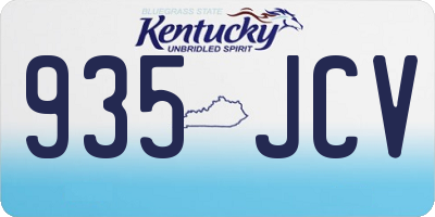 KY license plate 935JCV