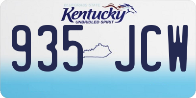KY license plate 935JCW